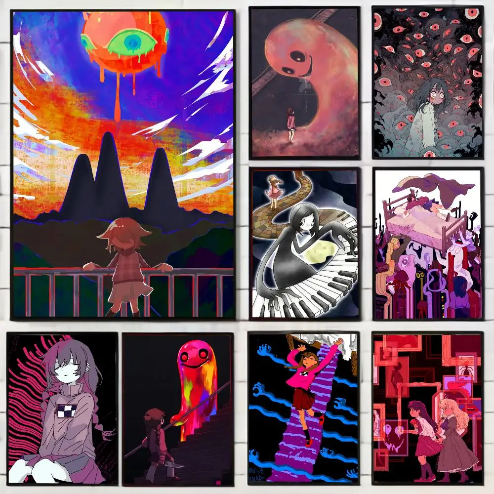 Game Yume Nikki Painting Calligraphy Stylish Wall Art Poster, Bedroom Living Room Home Decor Gift