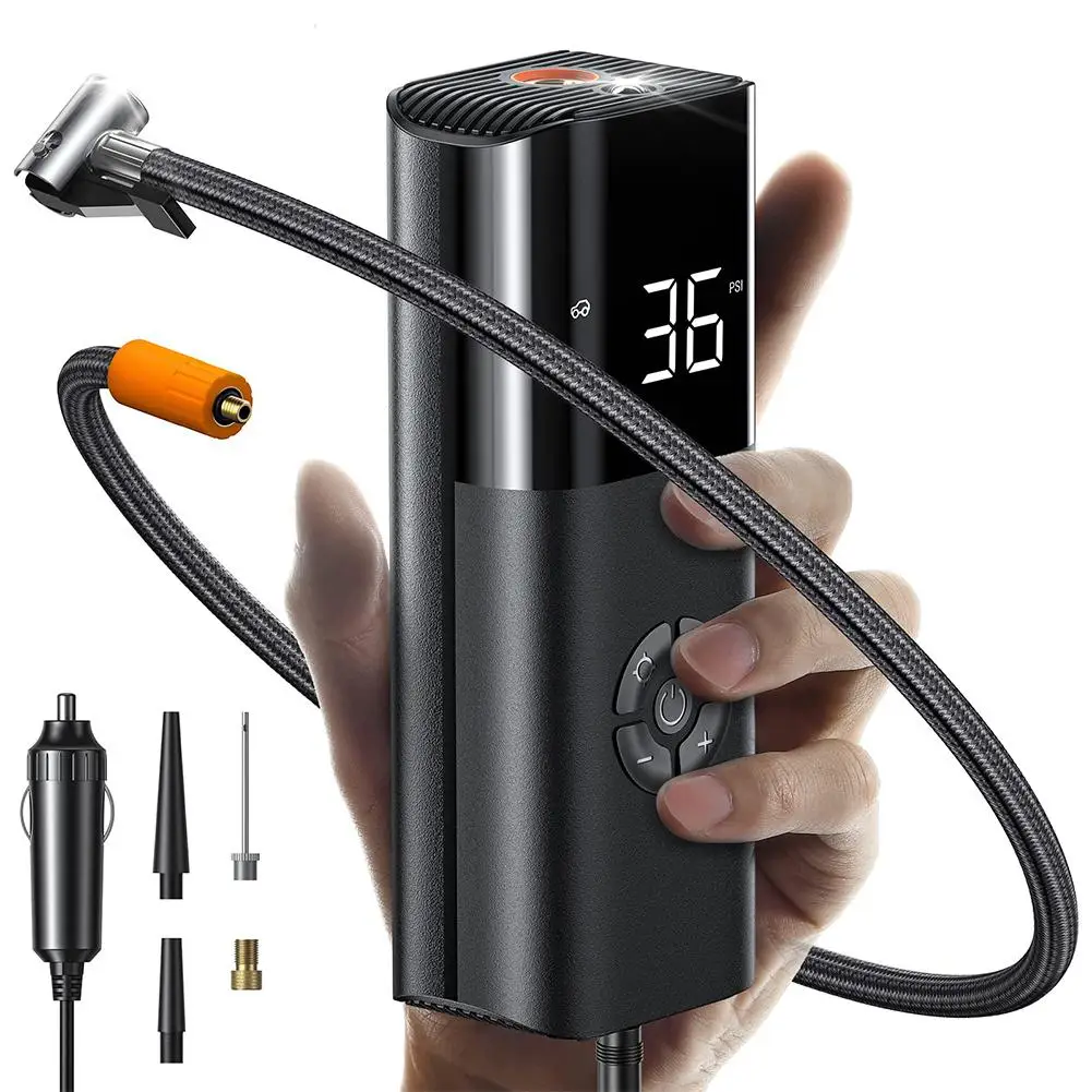 

Tire Inflator Portable Air Compressor For Car Bike Motor Ball 12V Small Air Pump 150 PSI 38L/min With LCD Display