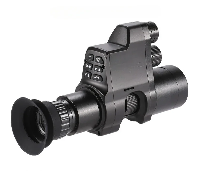 NV4A Infrared Night Vision Monocular 4X Zoom HD Video ca mera Device Round Screen Crosshair Attach Night Hunting IR Digital Scop