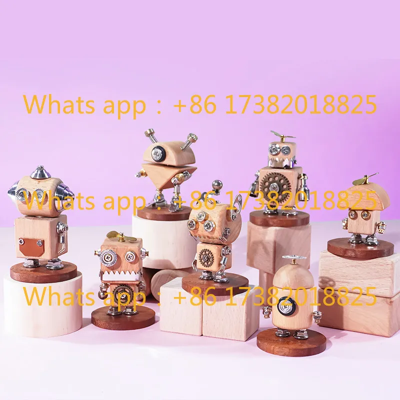 Punk building block people, tide play wooden people building block metal assembly model