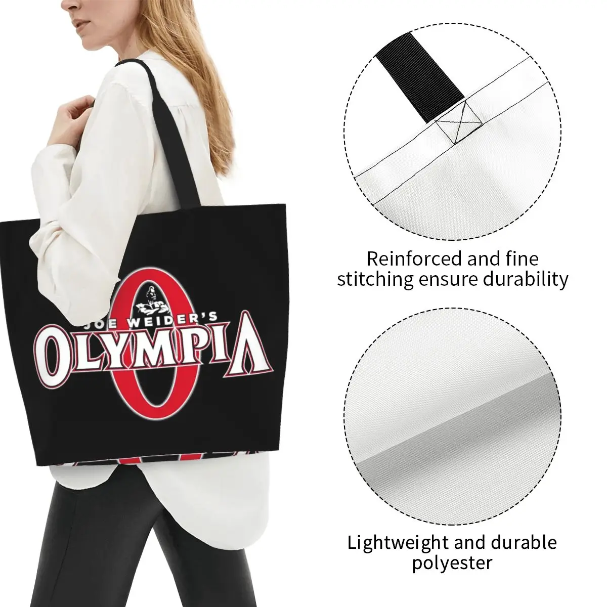 Future Mr OLYMPIA Motivations Shopping Tote Bag Canvas Large Capacity Shoulder Bags Shopper Grocery Handbag for Women