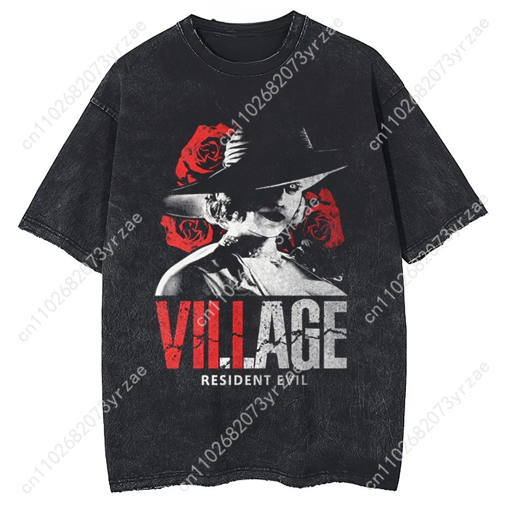 レトロ Tシャツバイオハザード男性女性高品質ヴィンテージ Tシャツ綿半袖ファッション Tシャツソフト通気性トップス