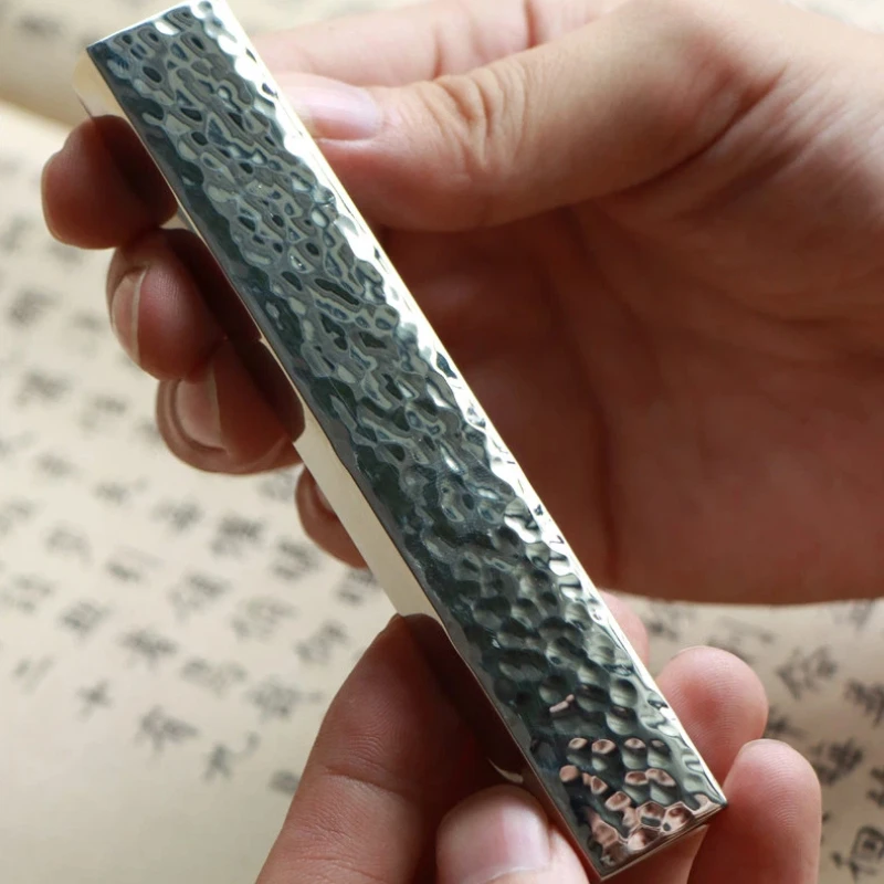 Chinese Calligraphy Paperweight Stainless Steel Multifunction Hammered Paper Press Traditional Study Art Writing Stationery Tool