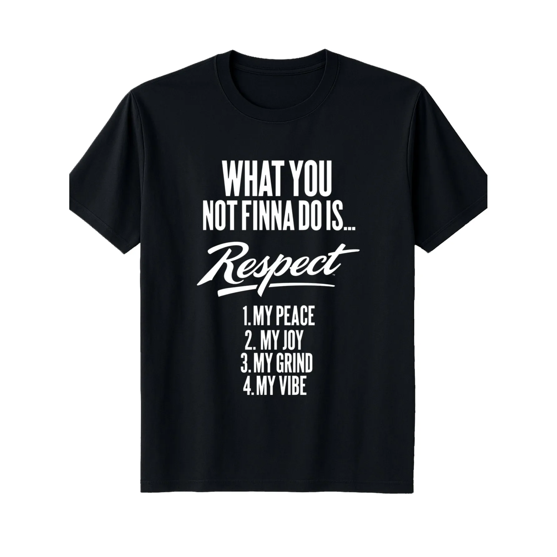 T-shirt graphique Respect Quote pour hommes, avec slogan imprimé, manches courtes, col rond, en coton, décontracté, à porter au quotidien