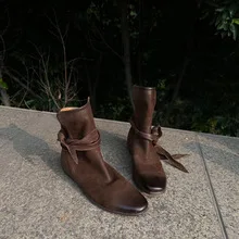 

Женские ботильоны с квадратным носком в стиле ретро, короткие ботинки с галстуком-бабочкой и завязками на ремешке, удобная повседневная обувь на плоской подошве