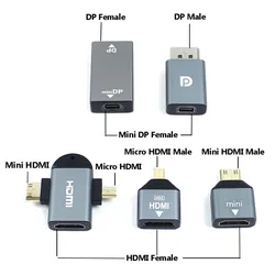 Micro/Mini DP to HDMI-compatible Adapter 4K@60Hz HDMI male to HDMI female For PC Laptop Projector Converter adapter 