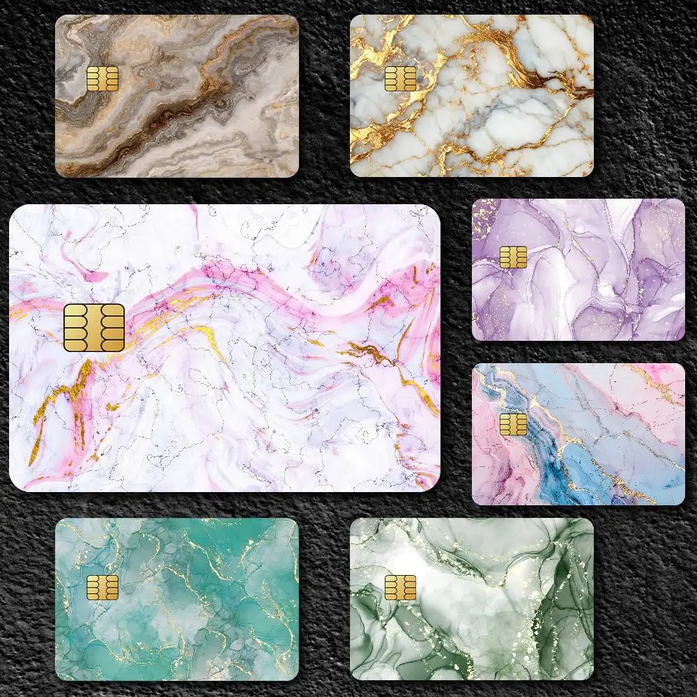 Marble Texture Credit Card Skin Stickers for Bank Card Bus Metro Card Sticker Waterproof Gift