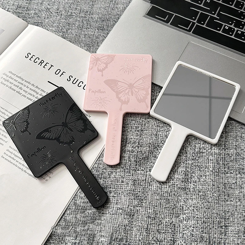 Vintage Butterfly Square Mirror Mini Hand-Held Desktop Cosmetic Makeup Mirror Travel Portable Beauty Mirror Girl Birthday Gift