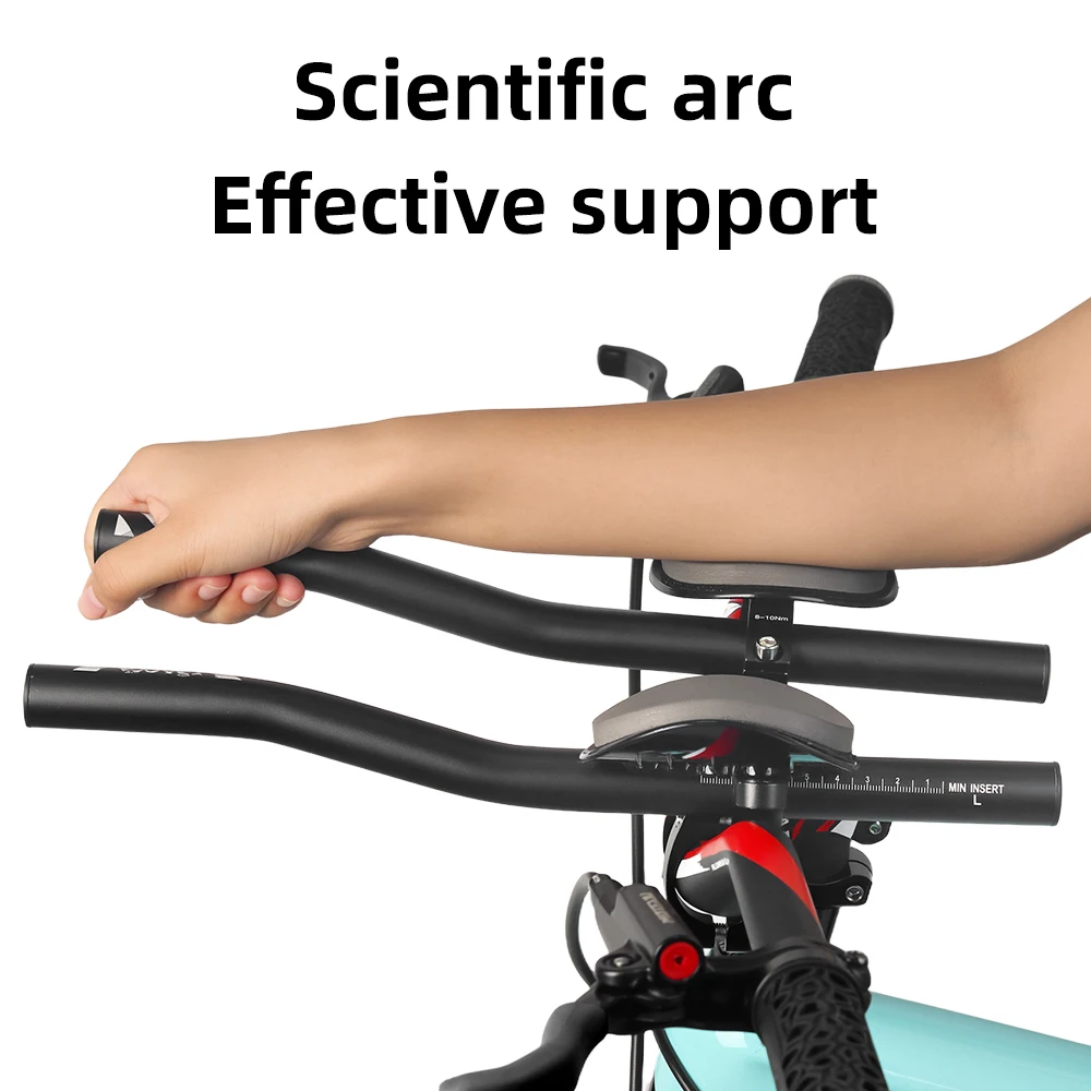 مقبض مسند من سبائك الألومنيوم البلوري للدراجة الجبلية VXM، مقبض مساعد خفيف الوزن، مقبض منحني لسباق الطريق، مقابض TT قابلة للفصل #6