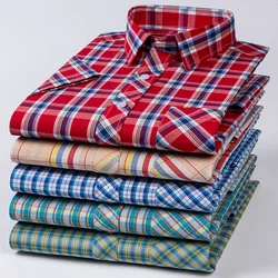 Camisas de manga corta de algodón para hombres, ropa popular coreana de moda, camisas lisas informales ajustadas, tops delgados hawaianos, 8xl talla grande, 100%