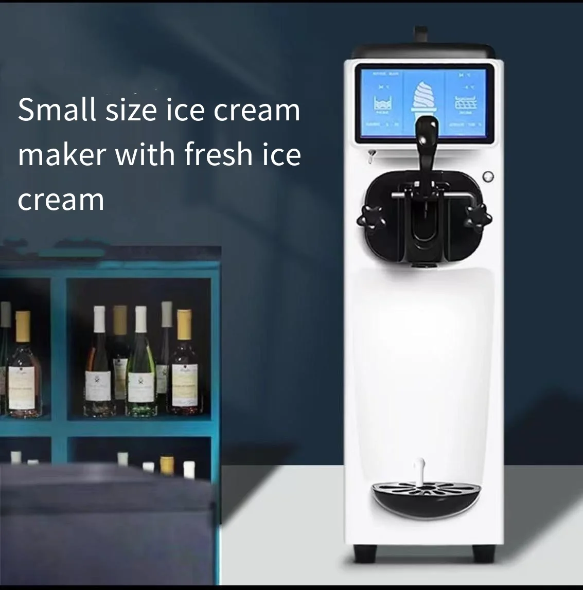 #￥Food Grade Soft Serve Ice Cream Making Machine Stainless Steel Commercial Ice Cream Maker Mini Ice-Cream Machine