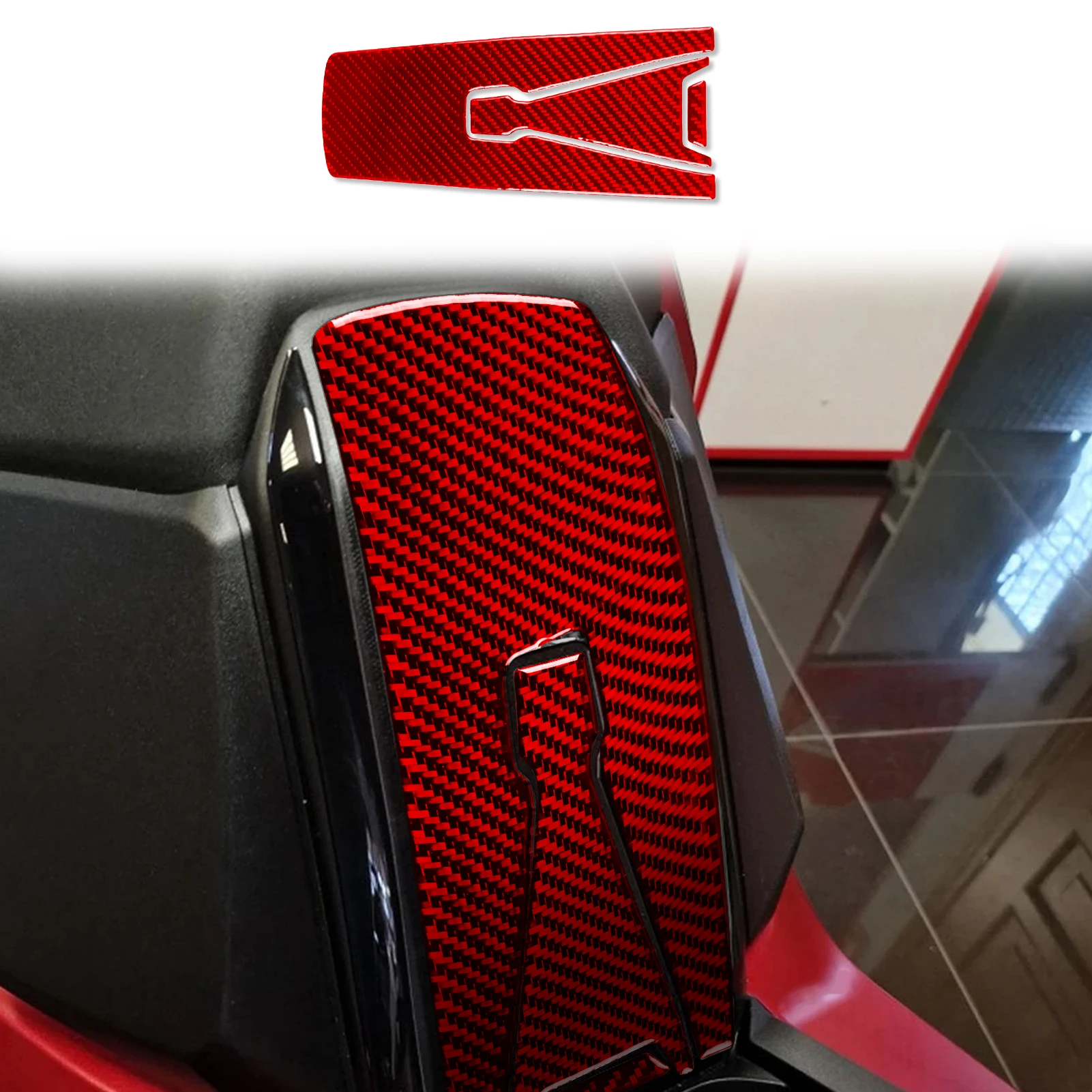 FOR Honda ADV350 2022-2026 Carbon Fiber Center Pillar Protection Ignition Area Rear Armrest Panel Motorcycle Accessories Sticker