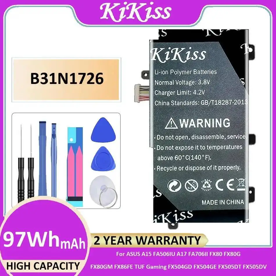

Safe 97Wh Battery For Asus A15 FA506IU A17 FA706II FX80 FX80G FX80GM FX86FE Tuf Gaming FX504GD FX504GE FX505DT FX505DV B31N1726
