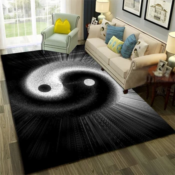 Chinesische 3d tai chi bagua yin yang teppich teppich für zu hause wohnzimmer schlafzimmer sofa fuß matte dekor, kinder bereich teppich rutsch feste boden matte