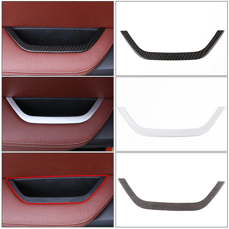 

Carbon Fiber Style Car Interior Main Drive Door Handle Storage Box Decor Cover Trim for BMW X3 F25 X4 F26 2011-2017 LHD Accessor