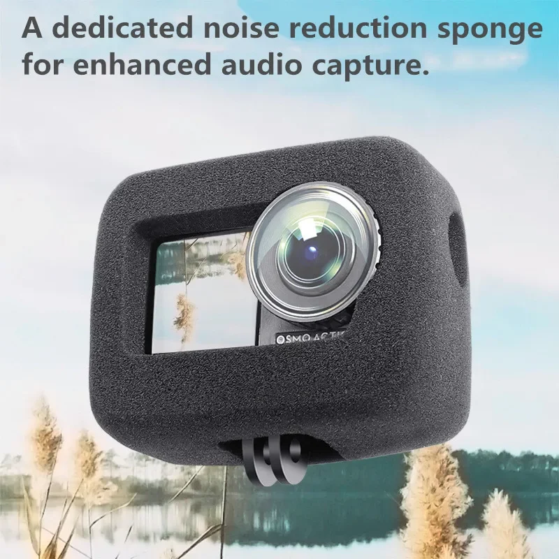Hohe Dichte Schwamm Schaum Windschutzscheibe Gehäuse Fall Abdeckung Rahmen Windschutzscheibe Shell Für DJI Osmo Action Kamera Zubehör