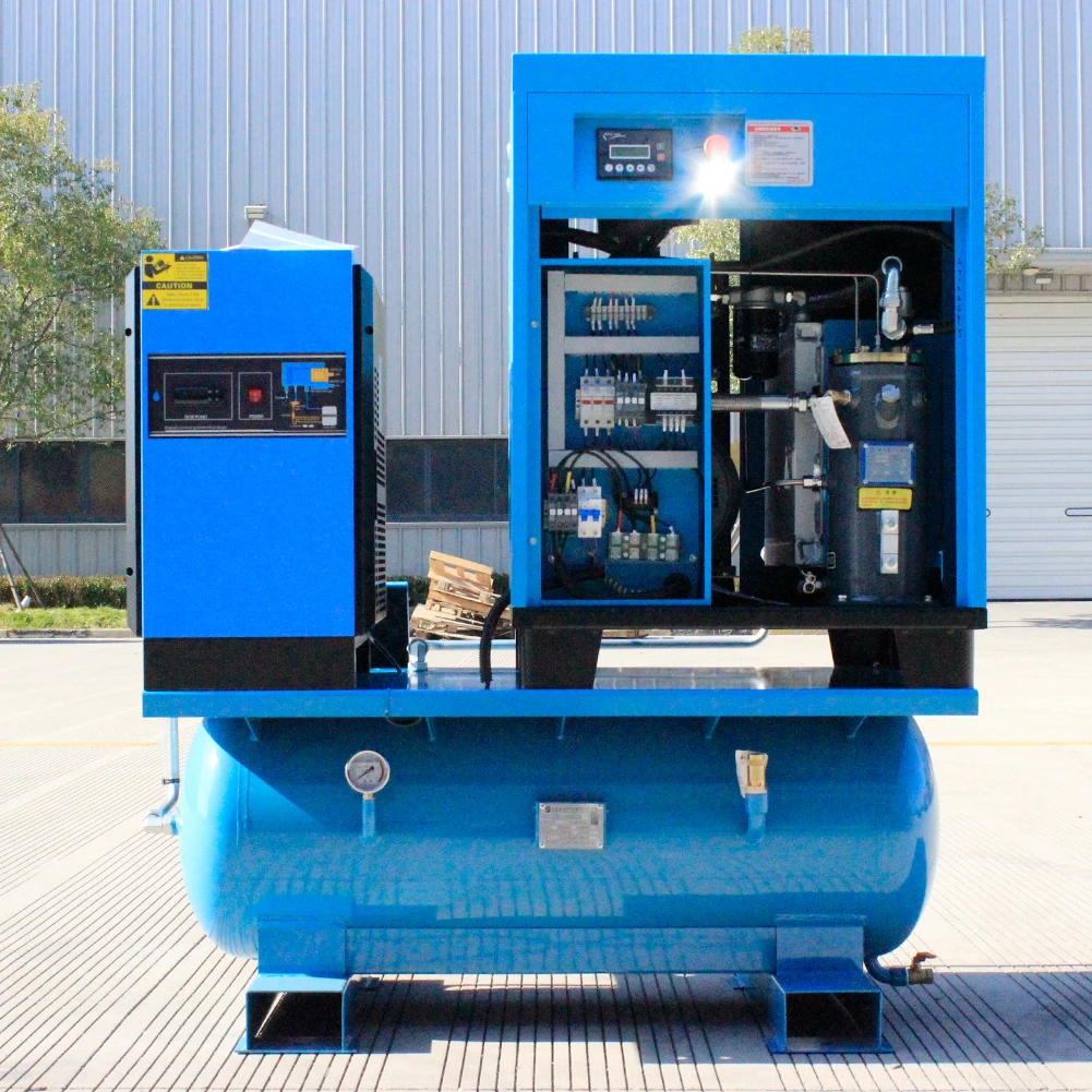 15HP 11Kw 16 Bar Factory Direct Screw Air Compressor Industrial Compressors  Core Components Lubricated Engine Motor