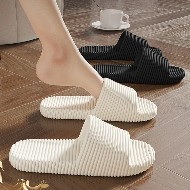 

Striped House Slipper Platform Woman Cloud Summer Sandals Men Flip Flops Beach Slides Casual Home Shoes Flat Non Slip Eva Female