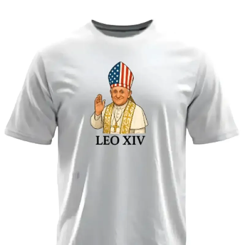 Pope Leo XIV T Shirt Frist American Pope Mens Cotton Tee Shirt