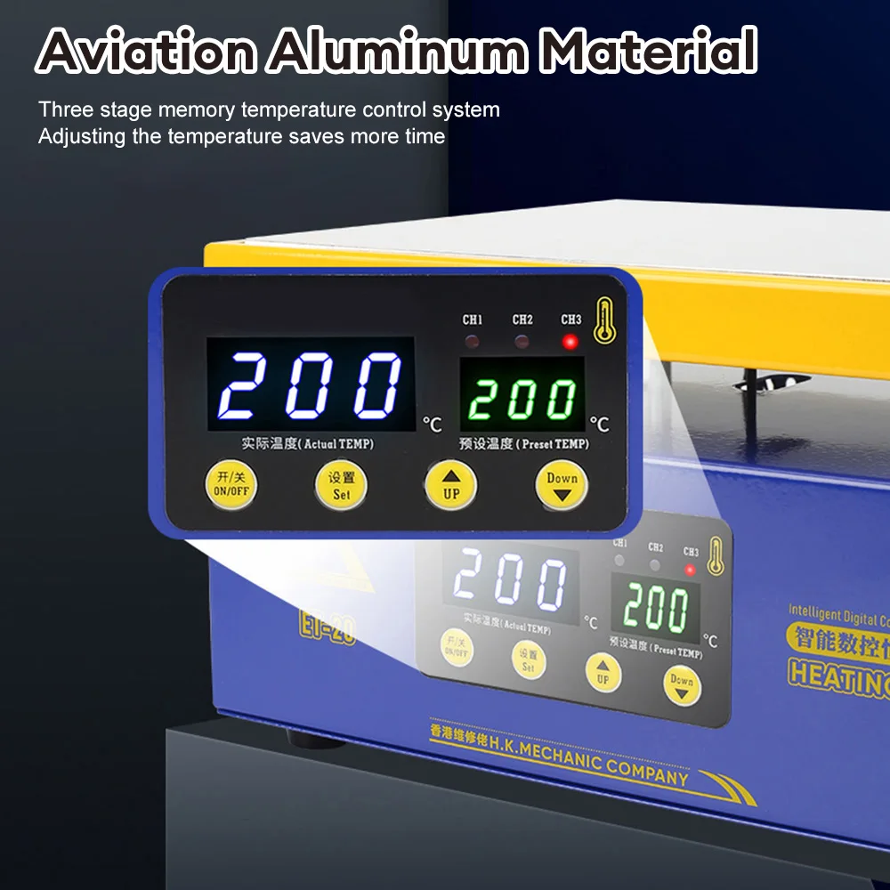 ET10 ET20 Heating Table Intelligent Digital Constant Temperature For Middle Frame Removing BGA Reballing PCB Preheating Platform