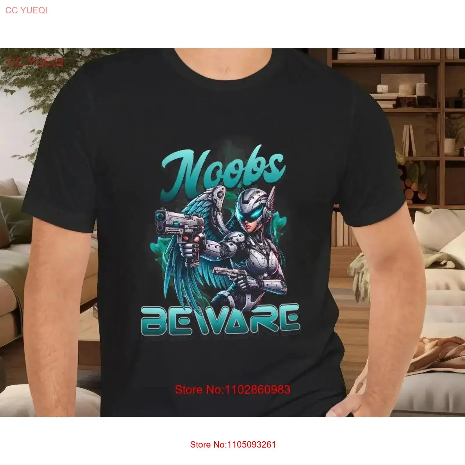 

Футболка Noobs Beware геймер, винтажная стираная универсальная удобная уличная одежда с графическим рисунком, домашний топ для повседневной носки, мягкая растягивающаяся футболка