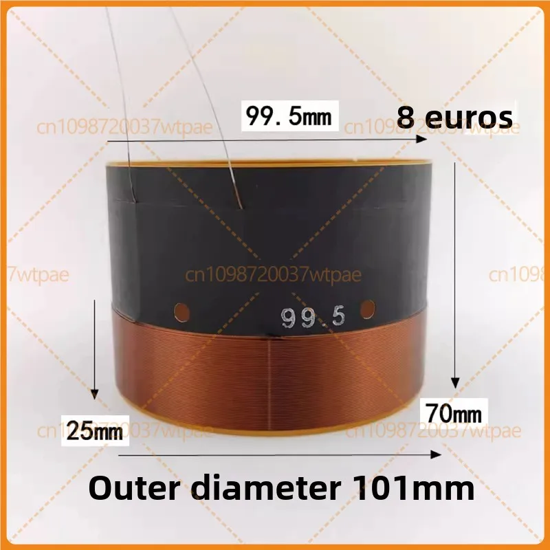 For 99.5mm Fiberglass Outer Wound Bass Voice Coil 8Ohm Height 70mm High Power Stage Speaker Parts