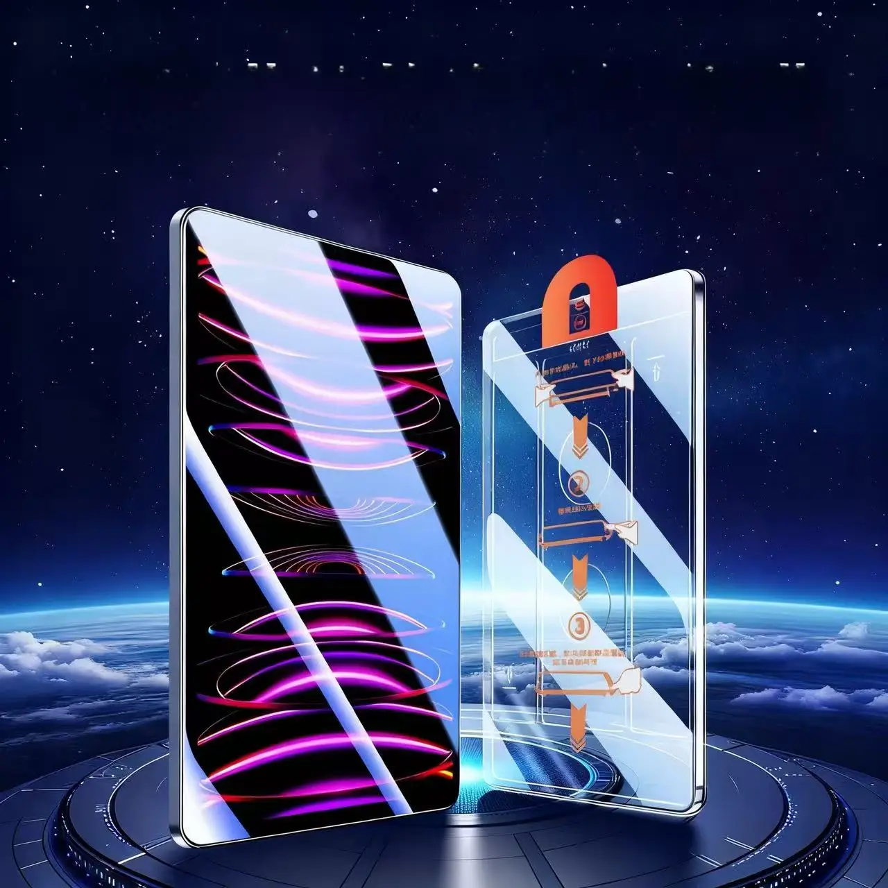 Protetor de tela de vidro temperado de alta definição de 2 unidades compatível com iPad Pro de 12,9 polegadas