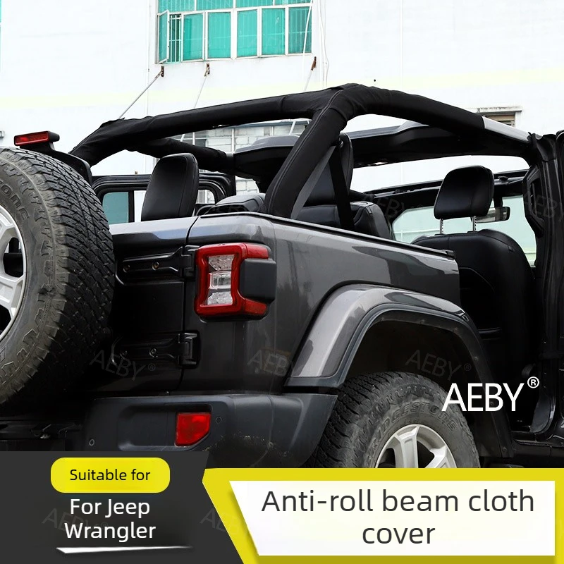 For Jeep Wrangler 2018-2025 Anti-roll bar cover gasket kit,Trunk roll cage protective cover,UV protection and waterproof