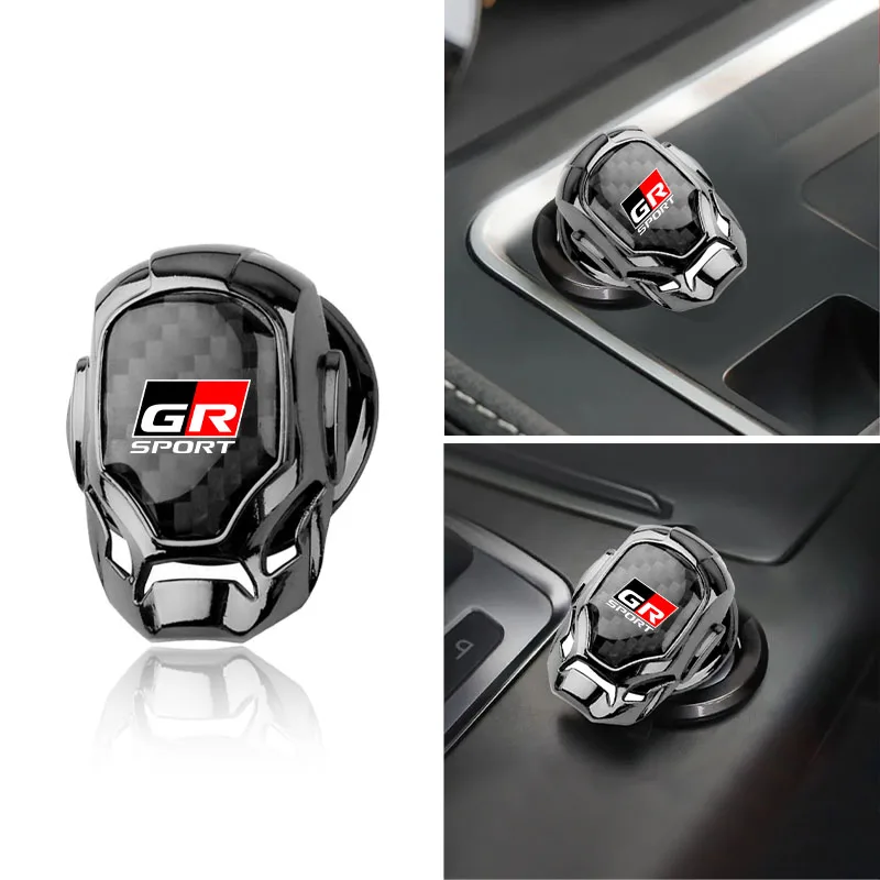 1pcs Car One-Click Start Buttons Protective Cover Emblem For Toyota GR Sport Gazoo Racing Yaris 86 Corolla Hilux Supra C-HR