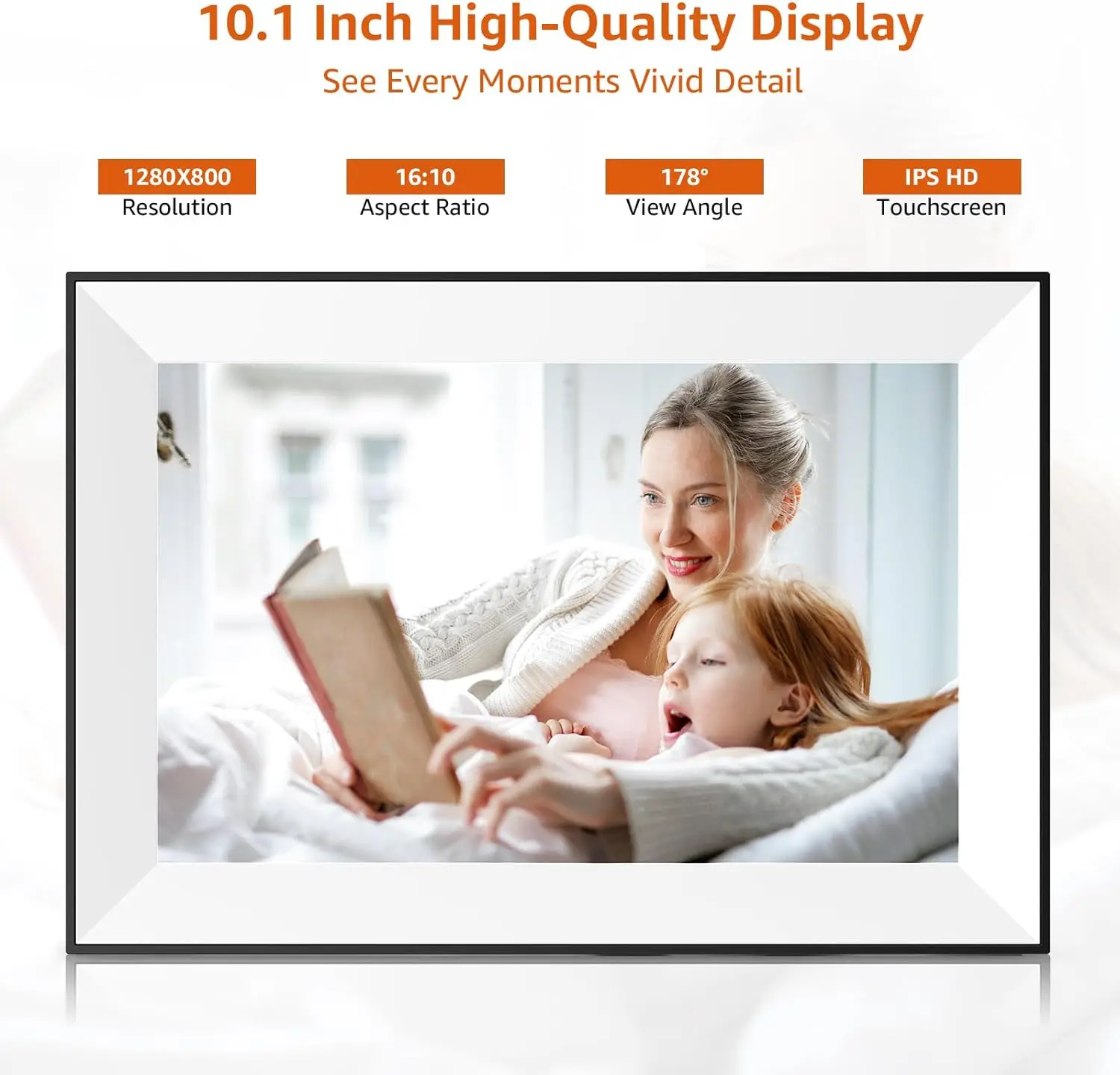 Marco de imagem digital frameo wifi foto digital com 10.1 Polegada 1280x800 ips tela sensível ao toque 32gb rotação automática Pohto/vídeo para presente