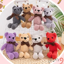 Super Cute Pineapple Bear Doll Keychain Stuffed Animal 16cm Soft Plush Stuffed Bear Animal Toy Creative Birthday Gift