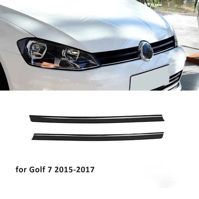 1 SET Glossy Black Car Front Bumper Grille Trim Grill Decoration Strip Covers for VW Golf 7 7.5 MK7 Exterior Accessories