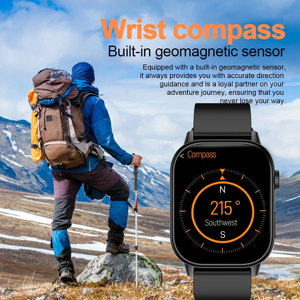 2025 Women's Smart Watch with GPS Compass 2.01 HD Display 420mAh Battery 100+Sports Modes Suitable for Android Men's Smart Watch