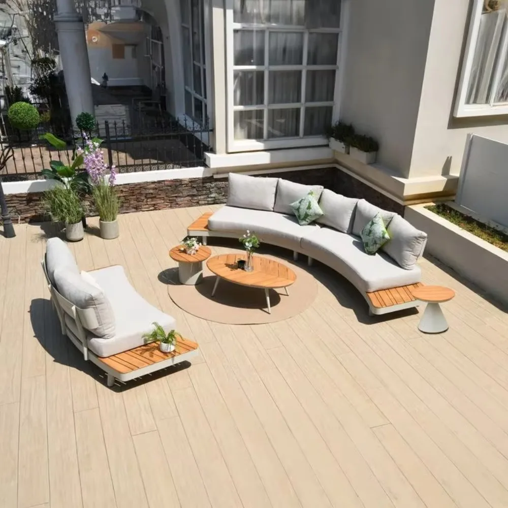 Outdoor Sofa Set Removable Cushion Sofa Anti-Rust Garden Set