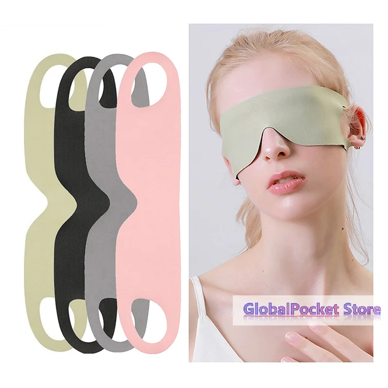 

Light Blocking Portable Thin Ice Silk Eye Mask For Summer Travel Sleeping Blindfold With Ear Hanging Strap Unisex Eye Patch