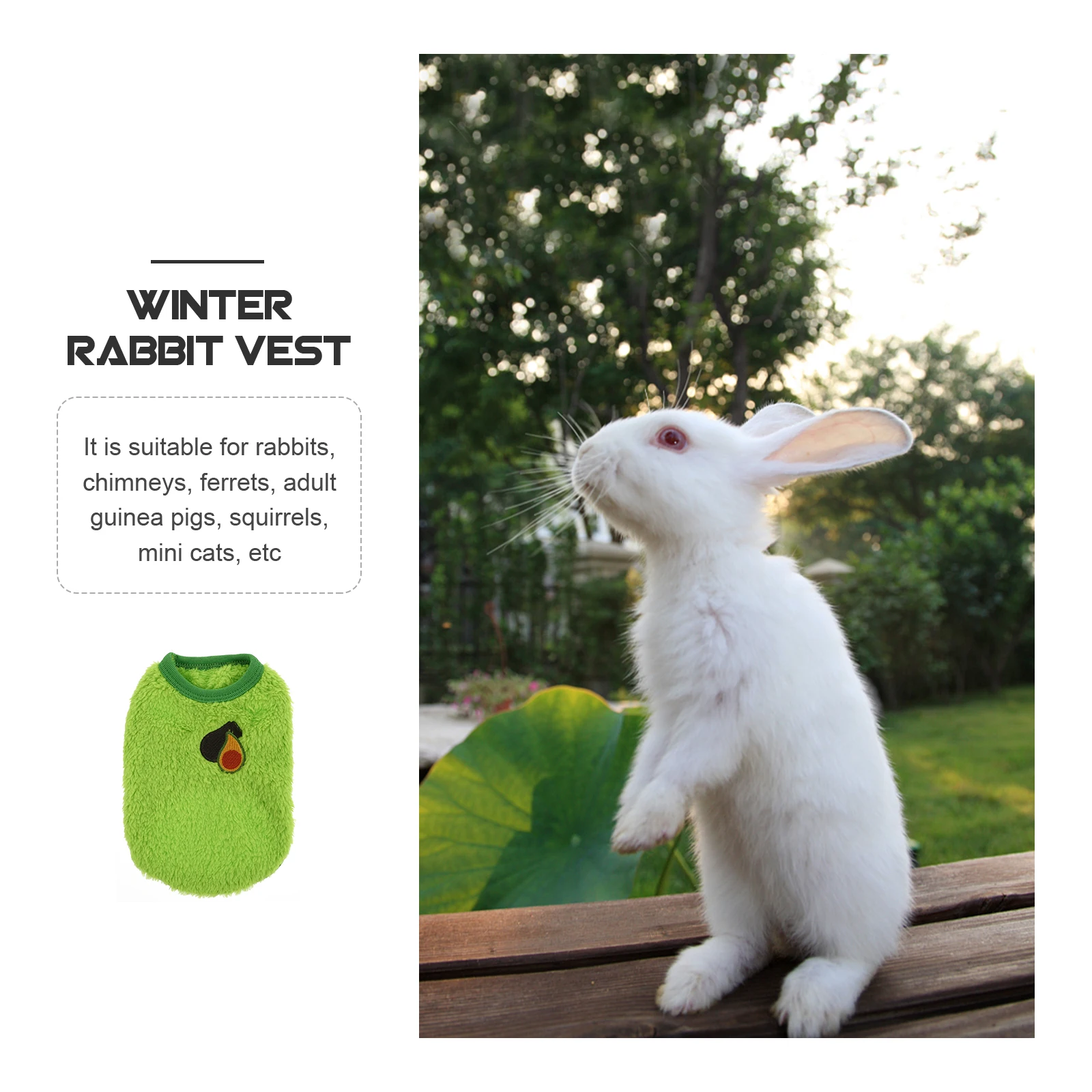 

Bunny Warm Clothes Dog Hoodie Furry Pet Indoor Winter Vest Rabbit Sweaters for Decorate