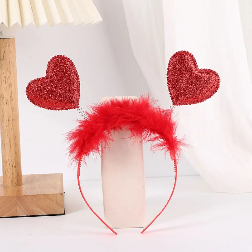 

Confetti Hair Hoop Red Love Headband Headband Glasses Love Heart Shaped Headband Red Red Peach Heart Valentines Day Headdress