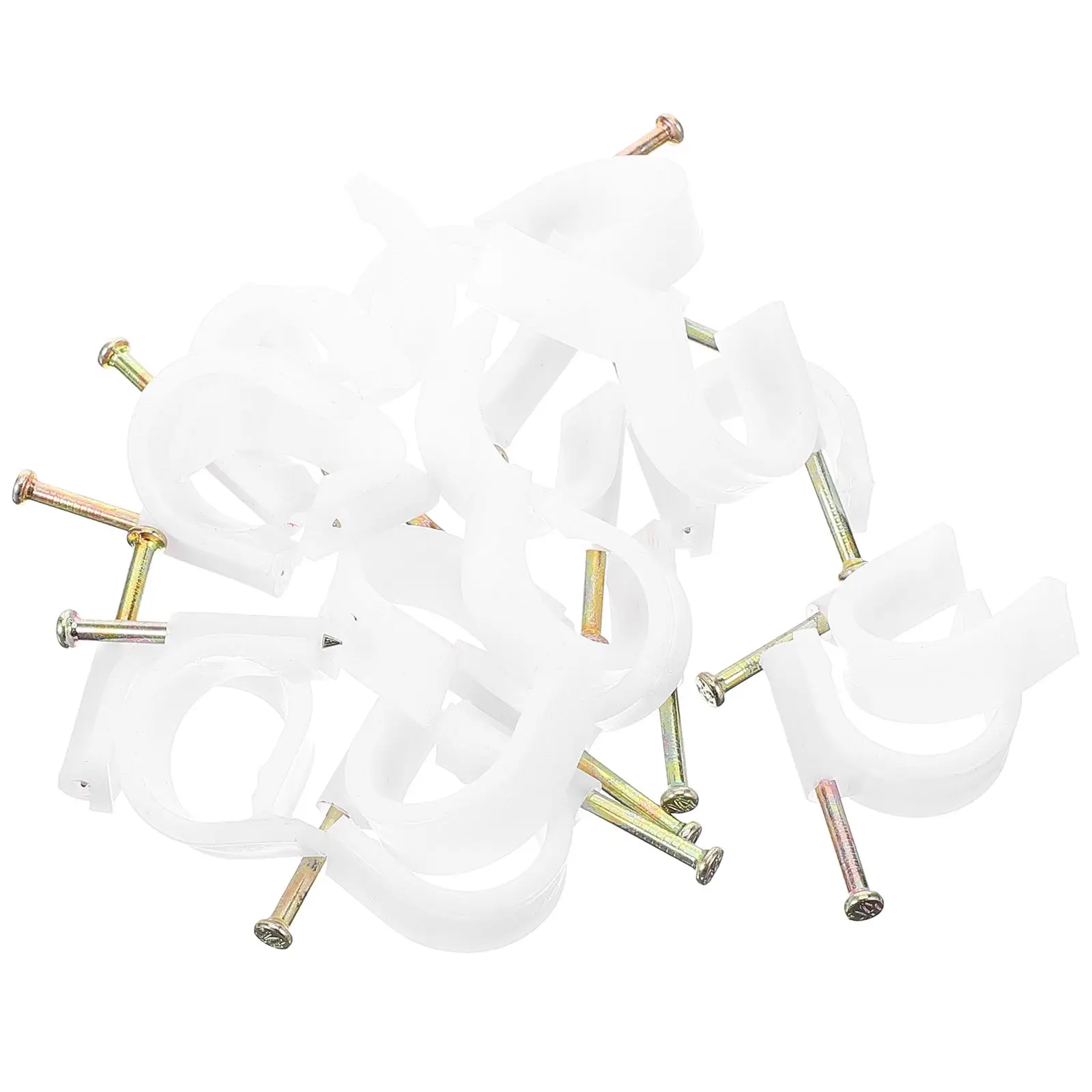 

50 Pcs Cable Pipe Hook Coax Staples with Steel Nail Wire Tacks for Cables