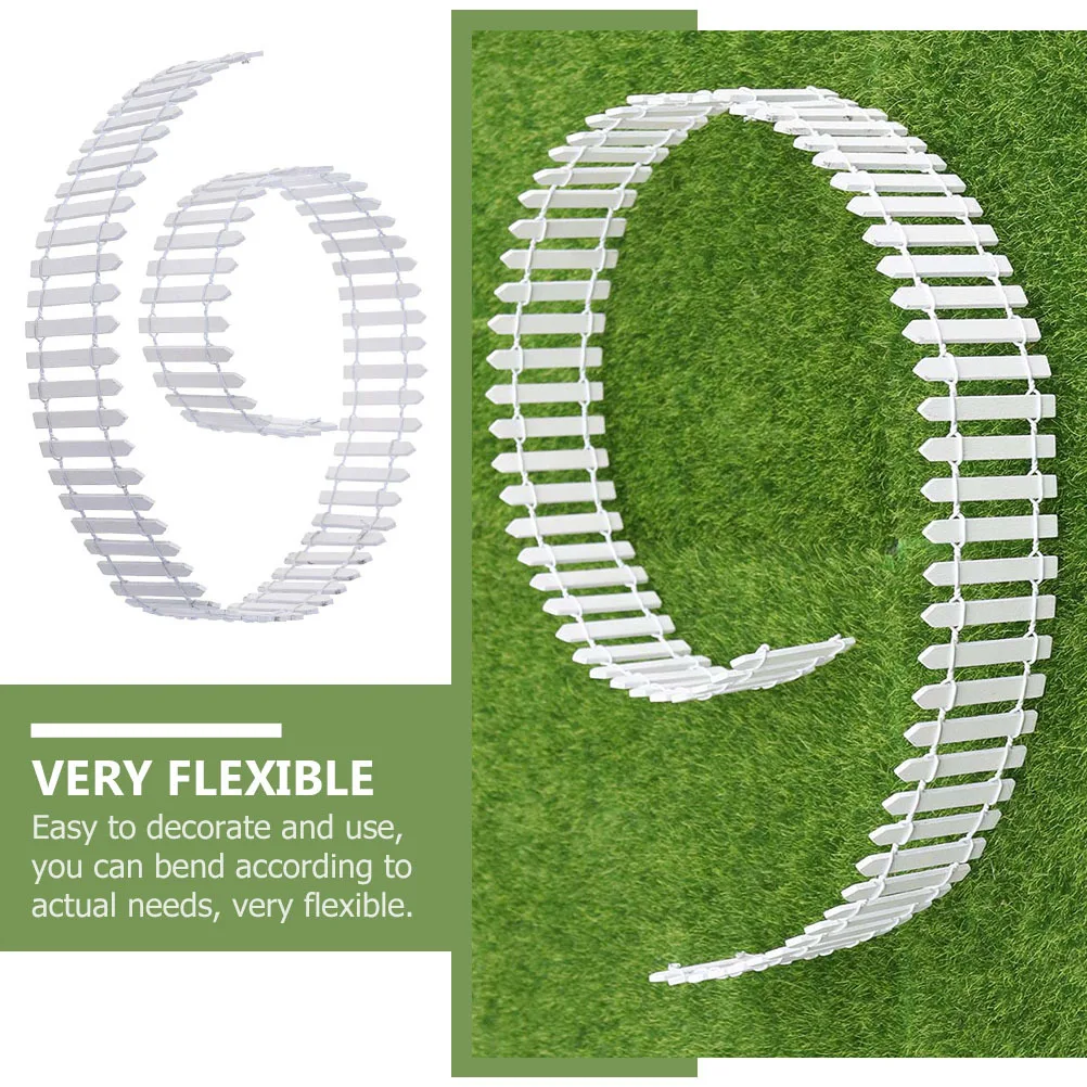 

2Pcs Miniature Fence Flexible Bendable Decor for Handmade Mini Farm Garden Micro Landscape Potted Plant Arrangement