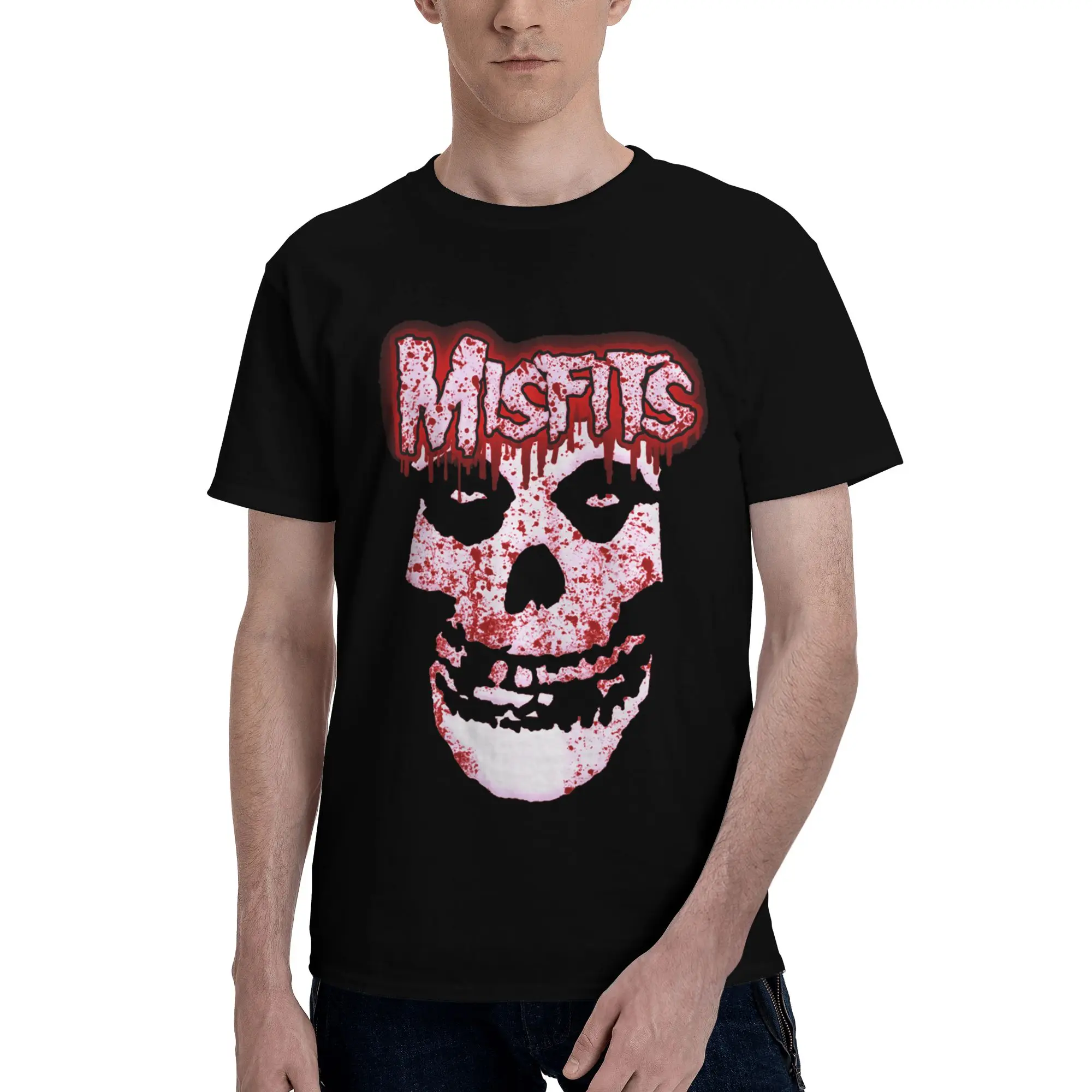 

Misfits Skull футболка из 100% хлопка, мужские классические футболки, мужские футболки с круглым вырезом и коротким рукавом, S-6XL