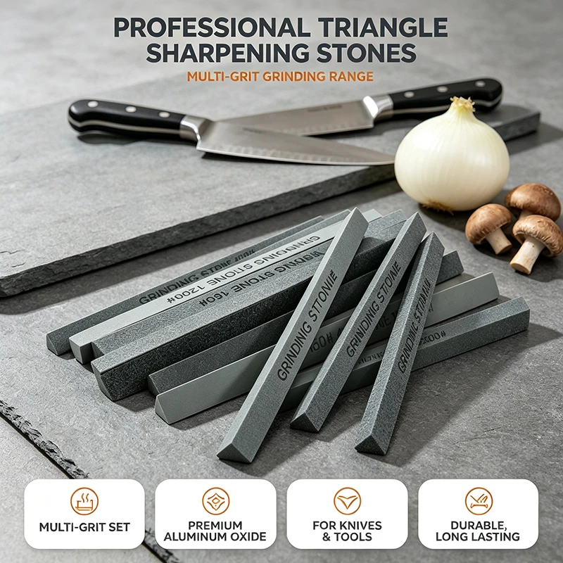 Professional Knife Sharpener Whetstone 80-3000 Grit Silicon Carbide Sharpening Stone Set Triangle Kitchen Knife Scissors