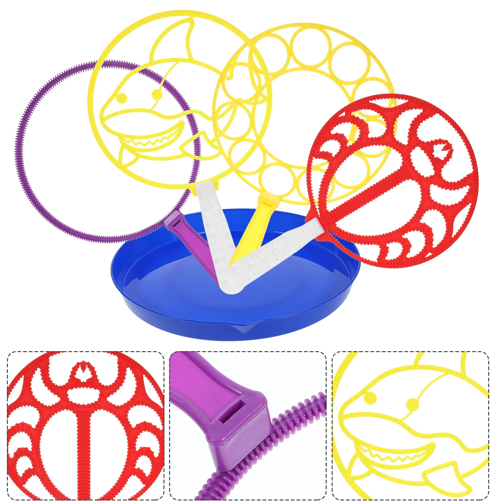 1 set di bacchette per bolle con vassoio Kit per creare bolle per bambini Bacchette per bolle di plastica di grandi dimensioni per giochi divertenti da giardino all'aperto