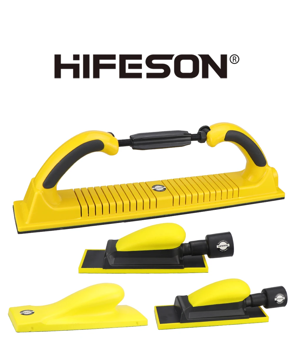 HIFESON Handheld Sander Manual Sandpaper Tool Sanding Block Dust Extraction Hand Polisher Grinding Machine For Metal Wood Work