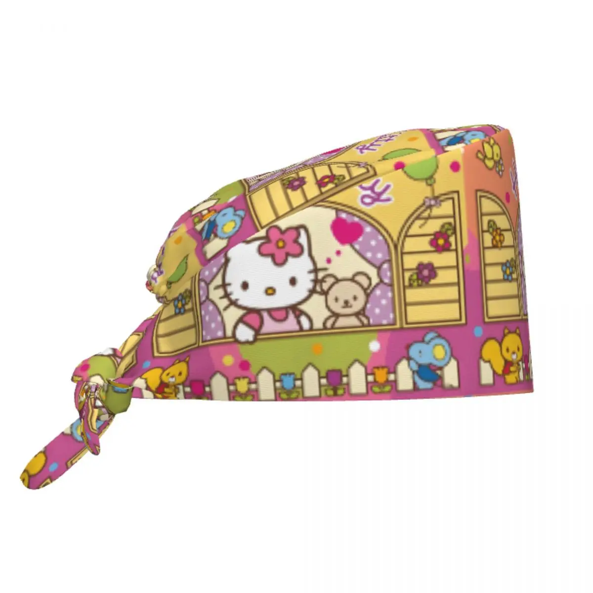 

Custom Hello Kitty Morning Breathable Nursing Work Cap Surgical Scrub Cap Nurse Medical Cap Work Scrubs Hat for Medical Surgical