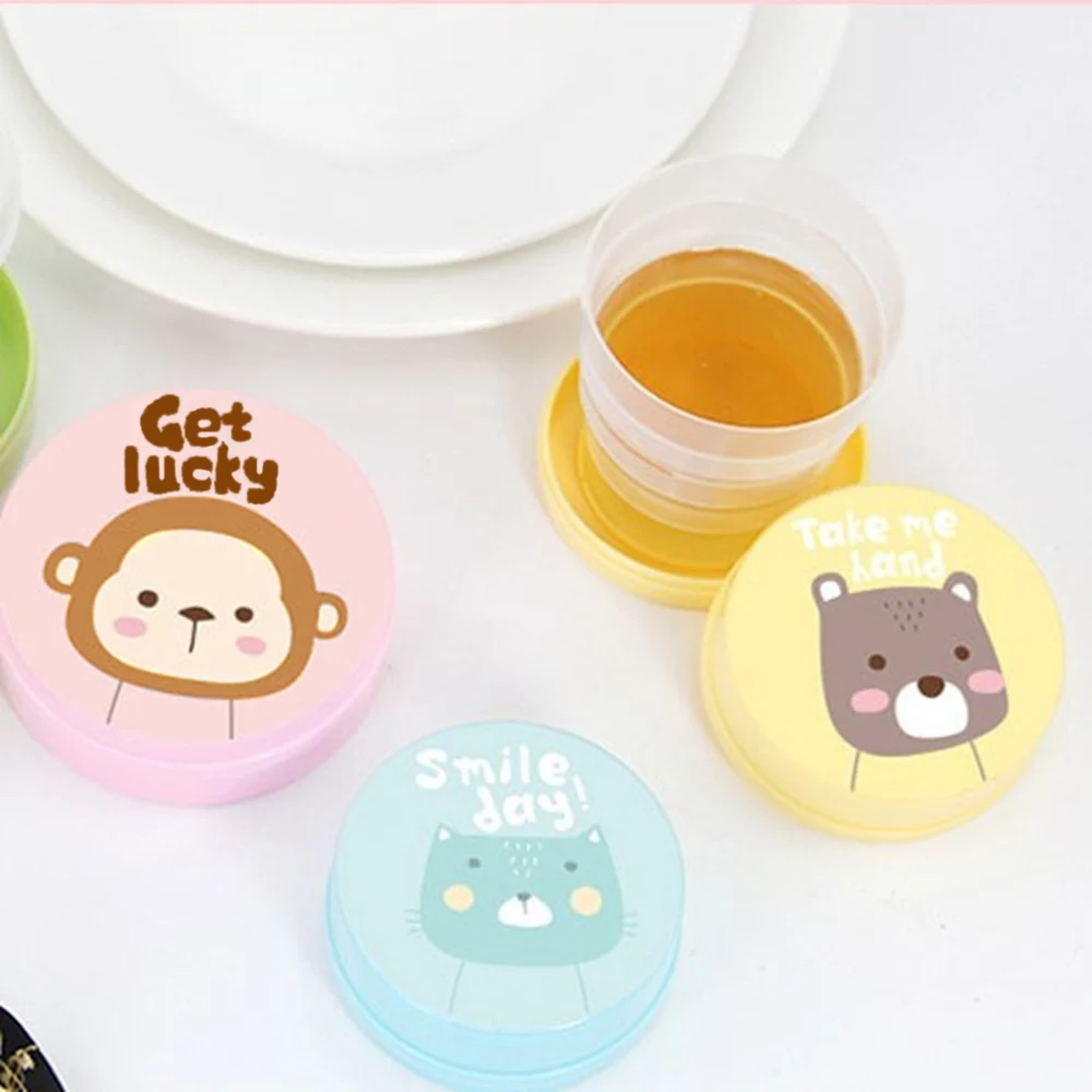 Cartoon Telescopic Cup, Travel Cup Compression Cup, Creative Home Cute Folding Cup