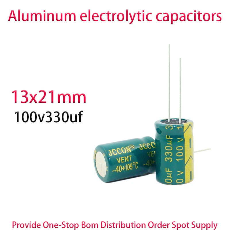 100v330uf size 13x21mm Long life high-frequency low impedance low ripple capacitor 100PCS