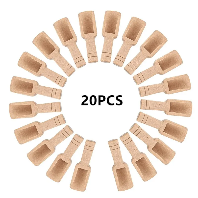 10/20pcs Mini Wooden Salt Spoons Tea Coffee Scoops Seasoning Candy Spices Bath Salt Spoons