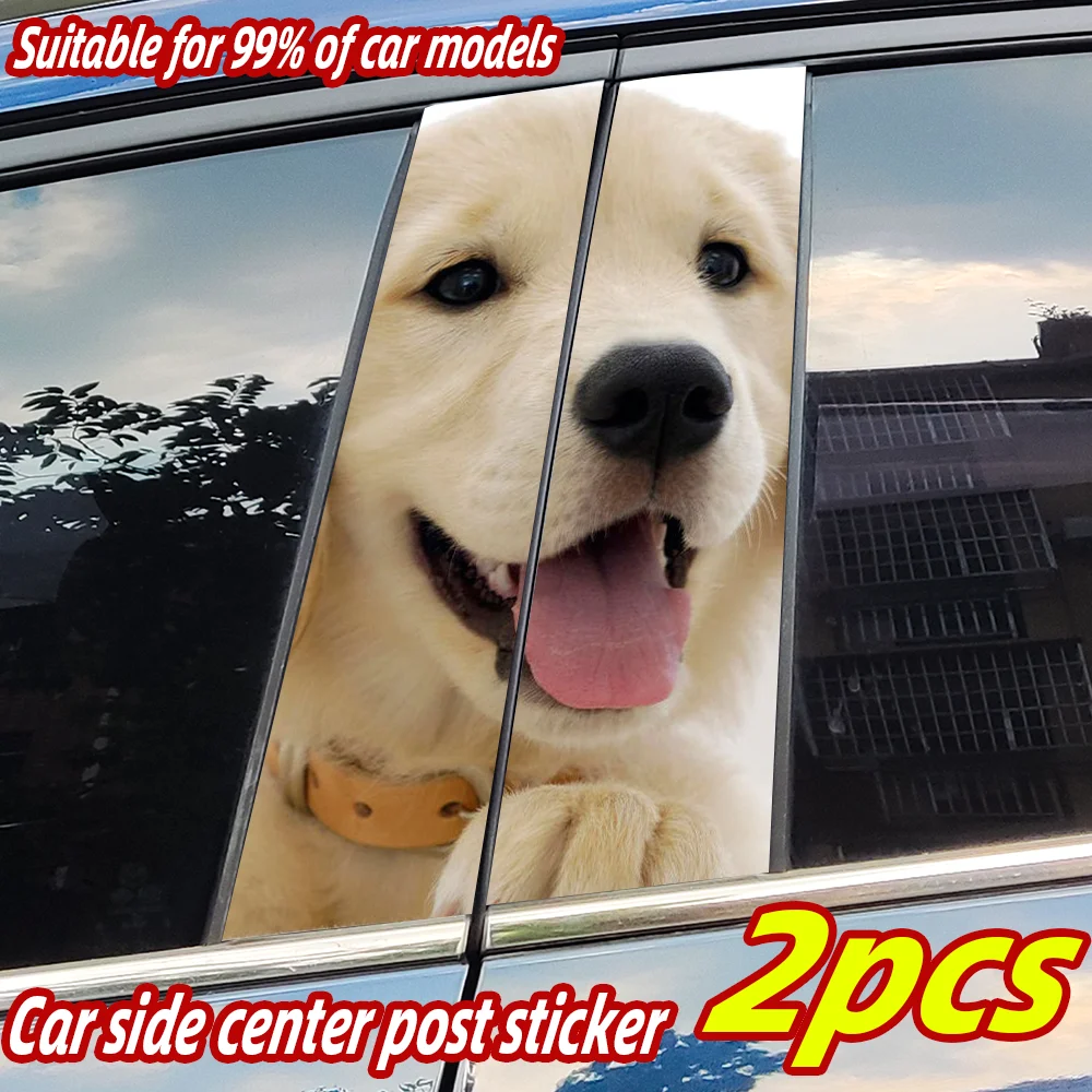 

Cute Dog Car Stickers Funny Auto B Pillar Waterproof Decoration DIY Cover Car Doors Pillar Sunscreen Decals Auto Accessories