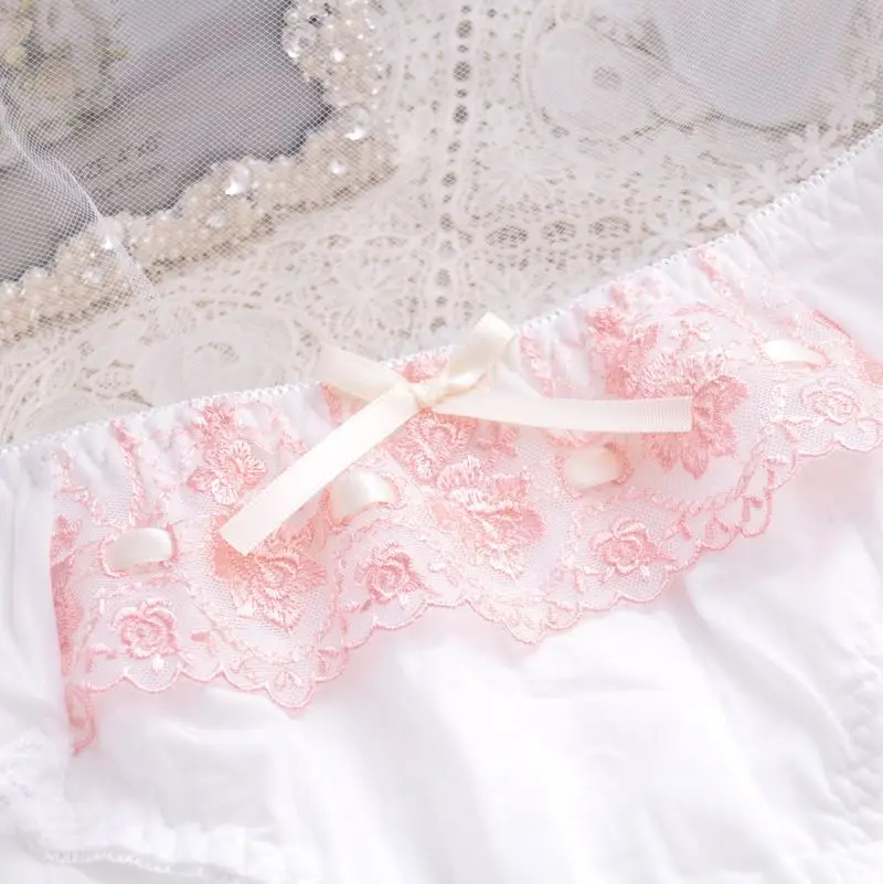 Japanese Style Super Cute Bra & Panties Set Soft Sister Underwear Sleep Intimates Set Sweet Kawaii Lolita Oversized 2 Colors