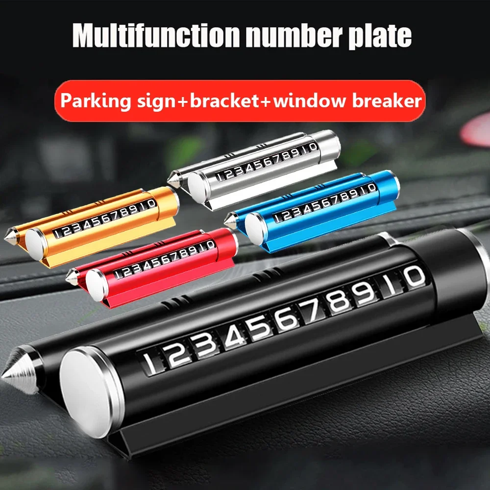 Aluminum Roller Number Plate Home Decoration Portable Car Temporary Parking Card Rotate Number Plate Home Decorative Accessories